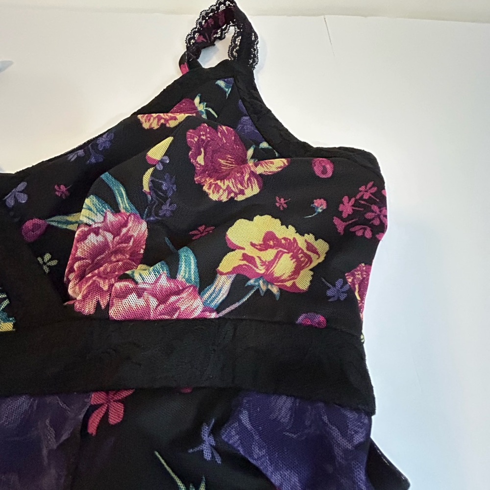 NWT torrid & Betsy Johnson collab Black Midi Dress with Pink and purple Floral - Picture 2 of 12
